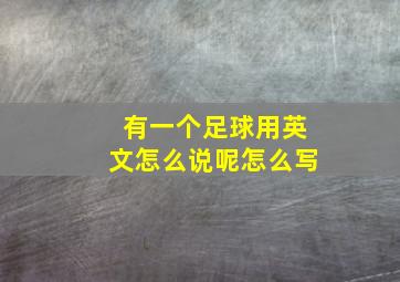 有一个足球用英文怎么说呢怎么写