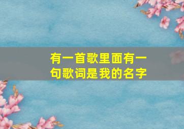 有一首歌里面有一句歌词是我的名字