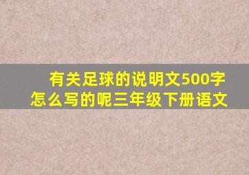 有关足球的说明文500字怎么写的呢三年级下册语文