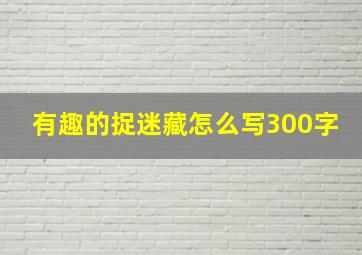 有趣的捉迷藏怎么写300字