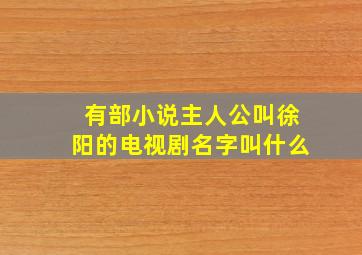 有部小说主人公叫徐阳的电视剧名字叫什么