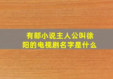 有部小说主人公叫徐阳的电视剧名字是什么