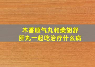 木香顺气丸和柴胡舒肝丸一起吃治疗什么病