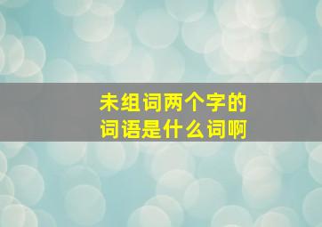 未组词两个字的词语是什么词啊