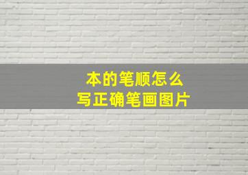 本的笔顺怎么写正确笔画图片