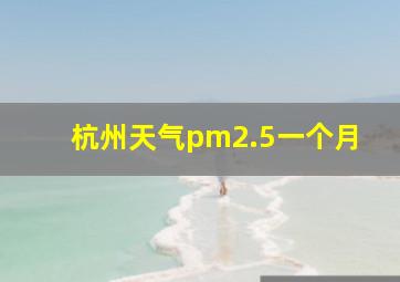 杭州天气pm2.5一个月