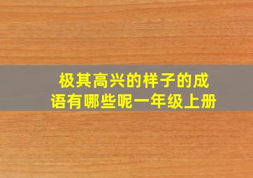 极其高兴的样子的成语有哪些呢一年级上册