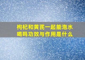 枸杞和黄芪一起能泡水喝吗功效与作用是什么