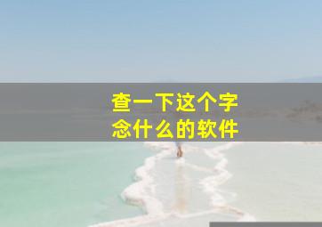 查一下这个字念什么的软件