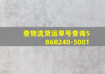 查物流货运单号查询586B240-5001