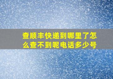 查顺丰快递到哪里了怎么查不到呢电话多少号