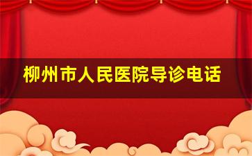 柳州市人民医院导诊电话