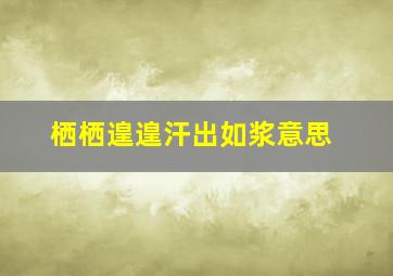 栖栖遑遑汗出如浆意思