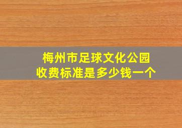 梅州市足球文化公园收费标准是多少钱一个