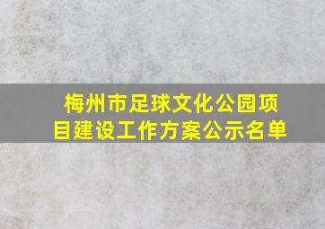 梅州市足球文化公园项目建设工作方案公示名单