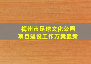 梅州市足球文化公园项目建设工作方案最新