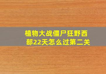 植物大战僵尸狂野西部22天怎么过第二关