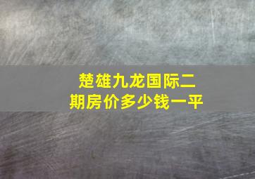 楚雄九龙国际二期房价多少钱一平