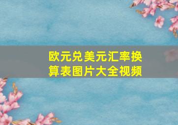 欧元兑美元汇率换算表图片大全视频