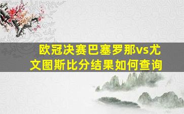 欧冠决赛巴塞罗那vs尤文图斯比分结果如何查询