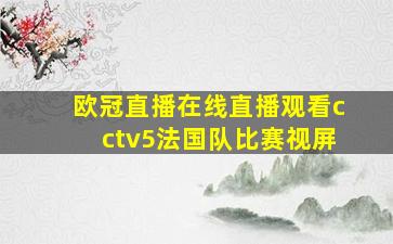 欧冠直播在线直播观看cctv5法国队比赛视屏