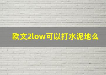 欧文2low可以打水泥地么