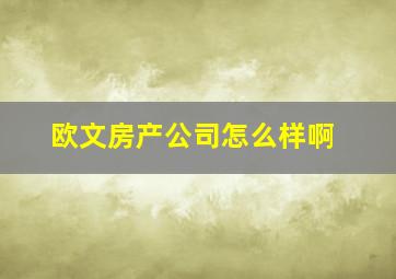 欧文房产公司怎么样啊