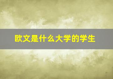 欧文是什么大学的学生