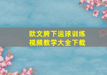 欧文胯下运球训练视频教学大全下载