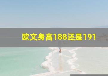 欧文身高188还是191