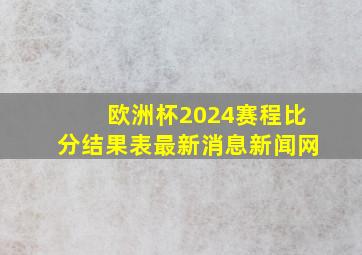 欧洲杯2024赛程比分结果表最新消息新闻网