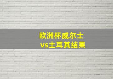 欧洲杯威尔士vs土耳其结果