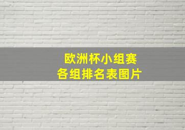 欧洲杯小组赛各组排名表图片