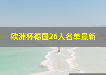 欧洲杯德国26人名单最新