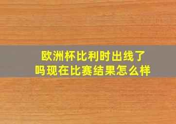 欧洲杯比利时出线了吗现在比赛结果怎么样