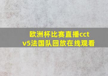 欧洲杯比赛直播cctv5法国队回放在线观看