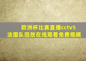 欧洲杯比赛直播cctv5法国队回放在线观看免费视频