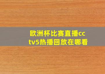 欧洲杯比赛直播cctv5热播回放在哪看