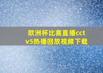 欧洲杯比赛直播cctv5热播回放视频下载