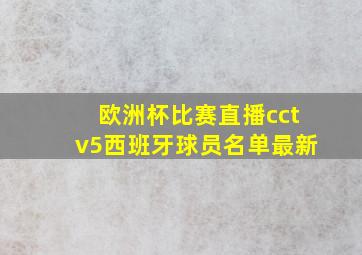 欧洲杯比赛直播cctv5西班牙球员名单最新