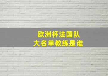 欧洲杯法国队大名单教练是谁