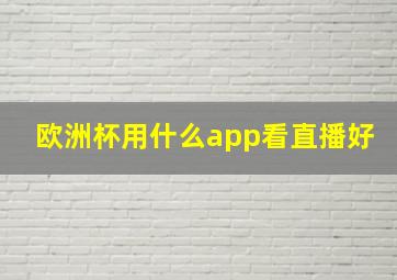 欧洲杯用什么app看直播好