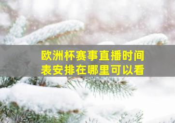 欧洲杯赛事直播时间表安排在哪里可以看