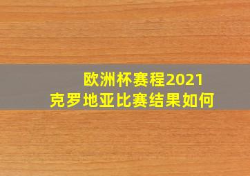 欧洲杯赛程2021克罗地亚比赛结果如何