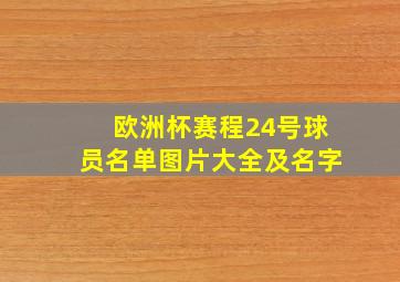 欧洲杯赛程24号球员名单图片大全及名字