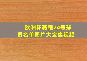 欧洲杯赛程24号球员名单图片大全集视频