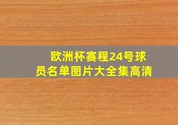 欧洲杯赛程24号球员名单图片大全集高清