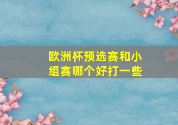 欧洲杯预选赛和小组赛哪个好打一些