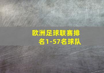 欧洲足球联赛排名1-57名球队