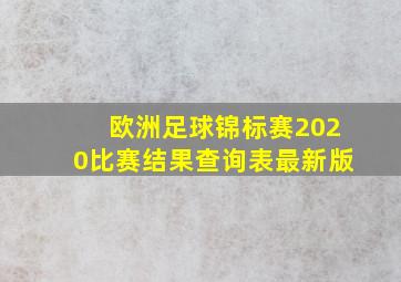 欧洲足球锦标赛2020比赛结果查询表最新版